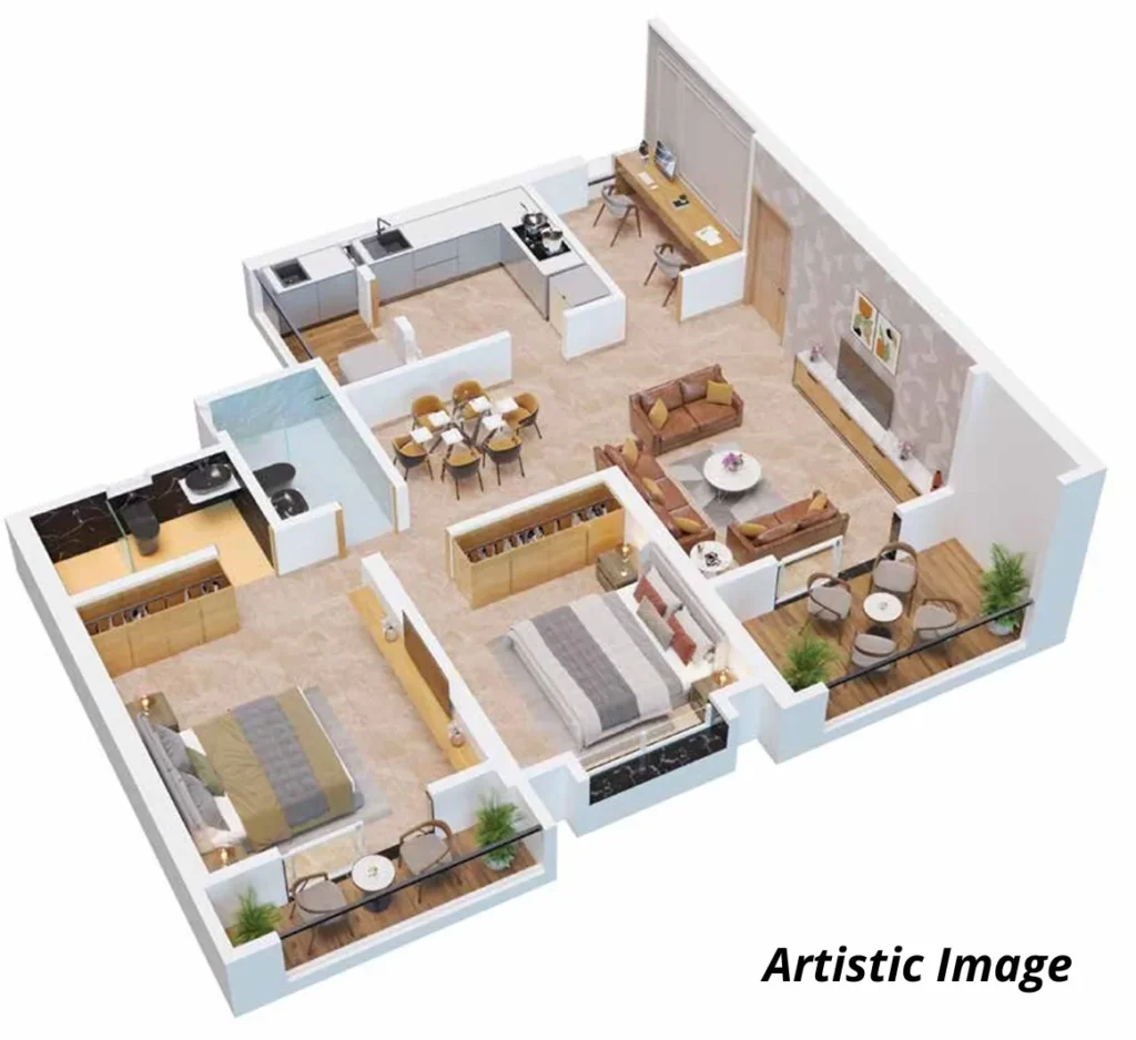 M Soul Strings Baner 3BHK Floorplan Image